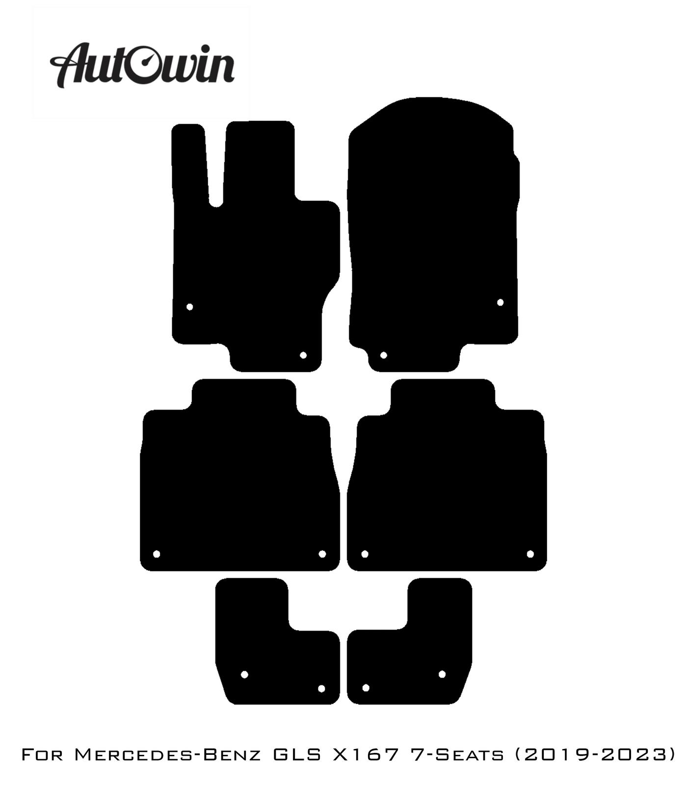 Gray Floor Mats For Mercedes Benz GLS-Class X167 (2019-2023) | Limited Edition - AutoWin