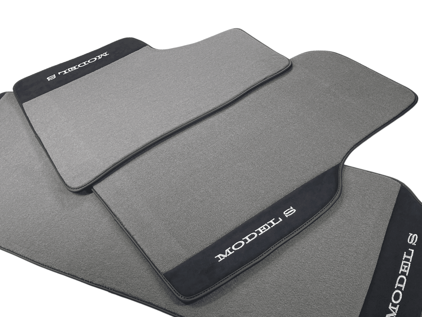 Gray Floor Mats For Tesla Model S With Alcantara Leather - AutoWin