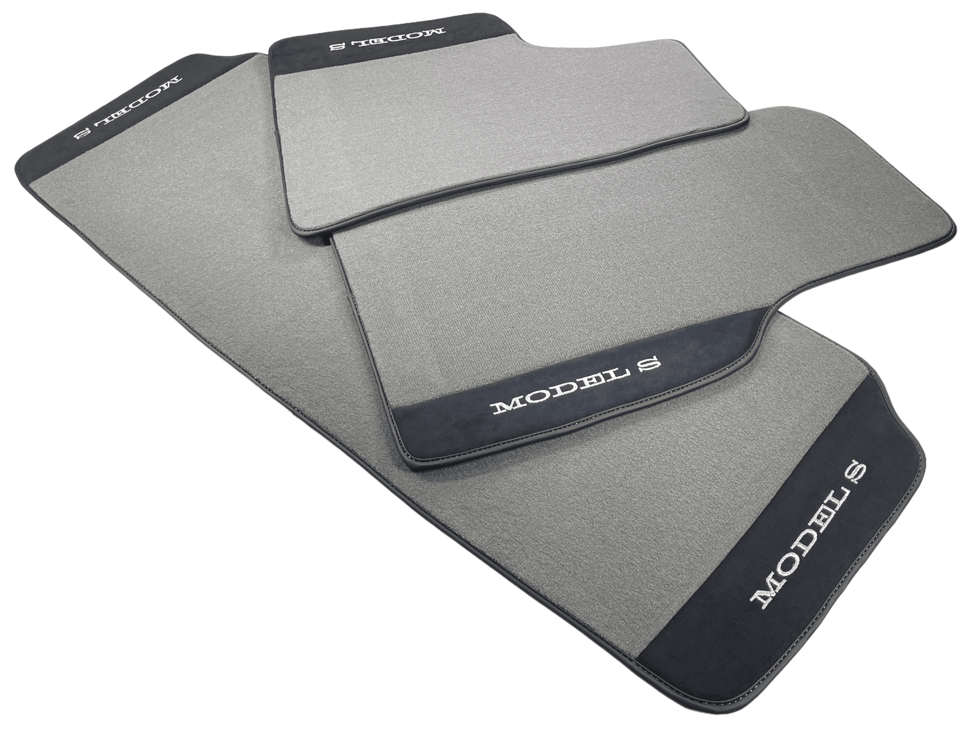 Gray Floor Mats For Tesla Model S With Alcantara Leather - AutoWin