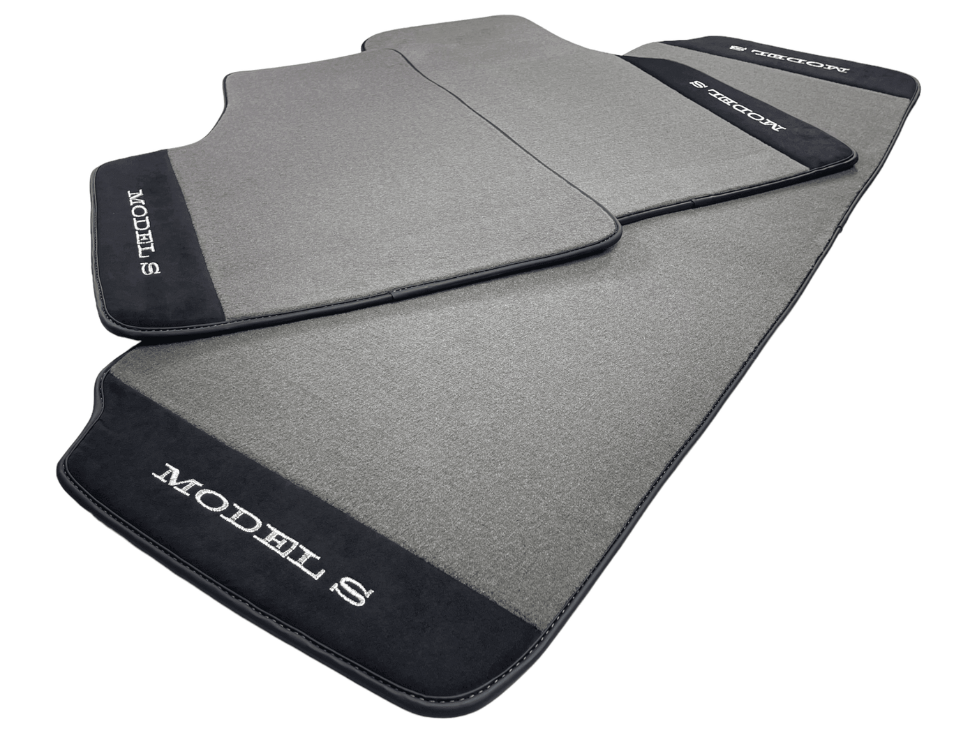 Gray Floor Mats For Tesla Model S With Alcantara Leather - AutoWin