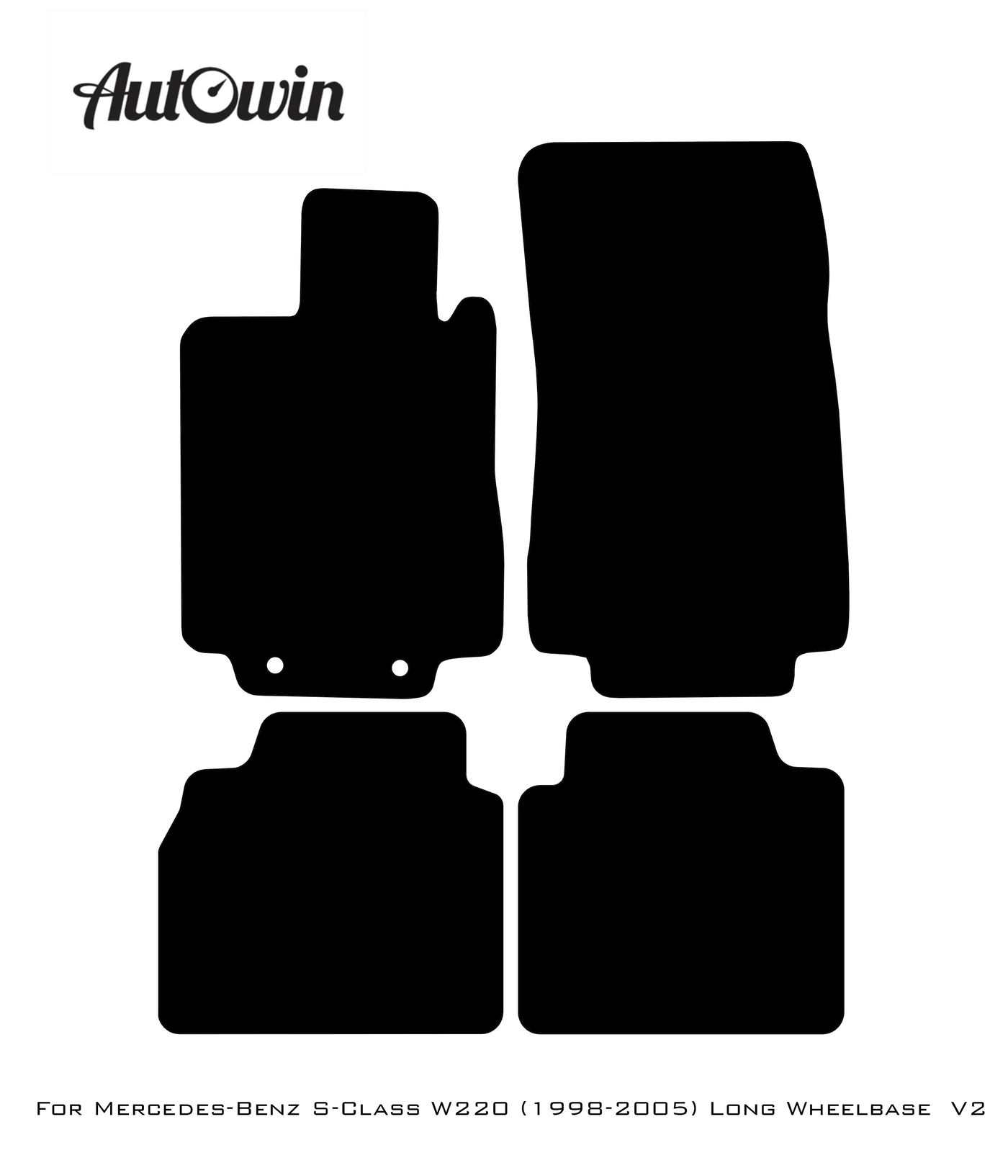 Gray Luxury Floor Mats For Mercedes Benz S-Class W220 (1998-2005) Long Wheelbase | ER56 Design - AutoWin