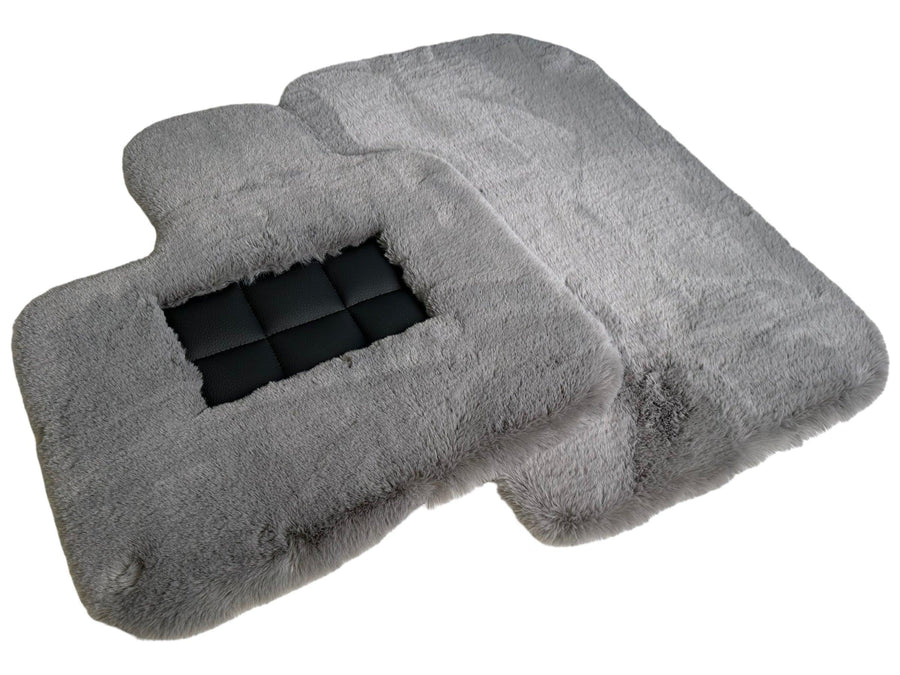 Gray Sheepskin Floor Mats For Rolls Royce Cullinan Rr31 2018-2023 Er56 Design Brand - AutoWin