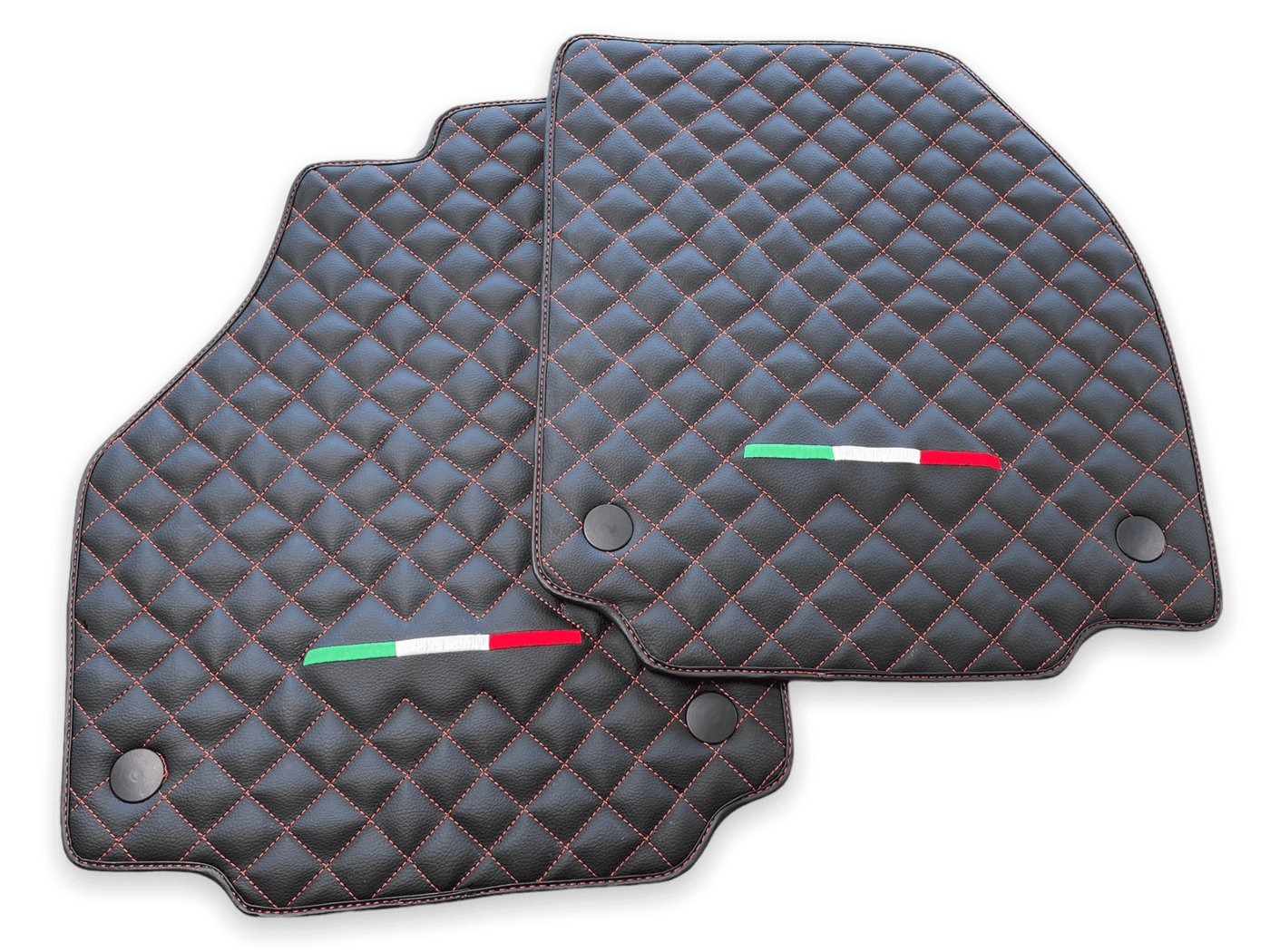 Leather Floor Mats For Ferrari F8 Tributo (2019-2023) Italian Edition - AutoWin