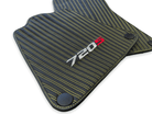 Leather Floor Mats For McLaren 720S Black Tailored Yellow Sewing - AutoWin