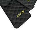 Leather Floor Mats for Porsche Cayenne GTS 2018-2023 Yellow Sewing - AutoWin