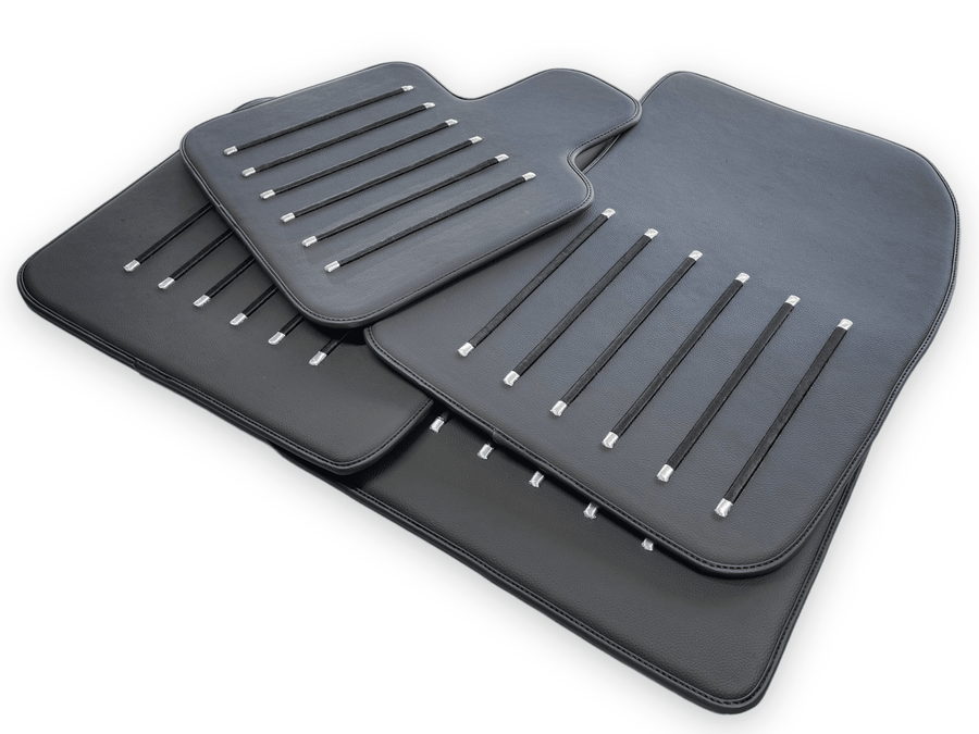 Leather Floor Mats For Rolls Royce Black Badge Cullinan Rr31 2018-2023 Black - AutoWin
