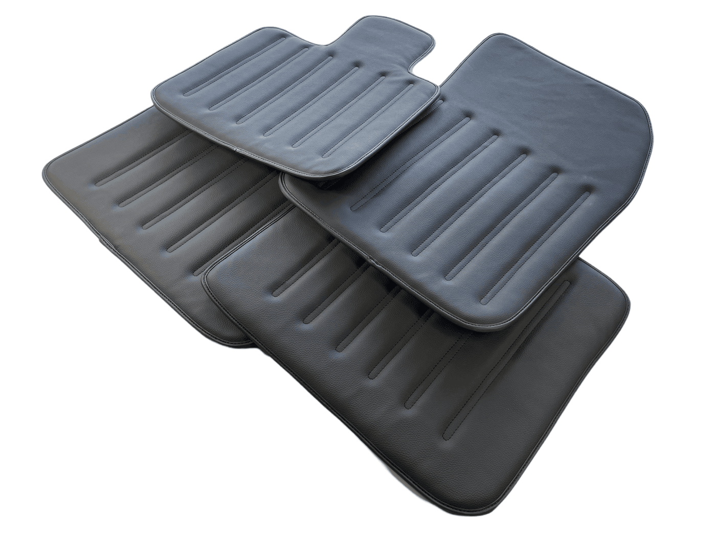 Leather Floor Mats For Rolls Royce Black Badge Ghost Series II (2021-2024) Black - AutoWin