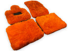 Orange Sheepskin Floor Mats For Bentley Flying Spur (2013-2019) Er56 Design Brand - AutoWin