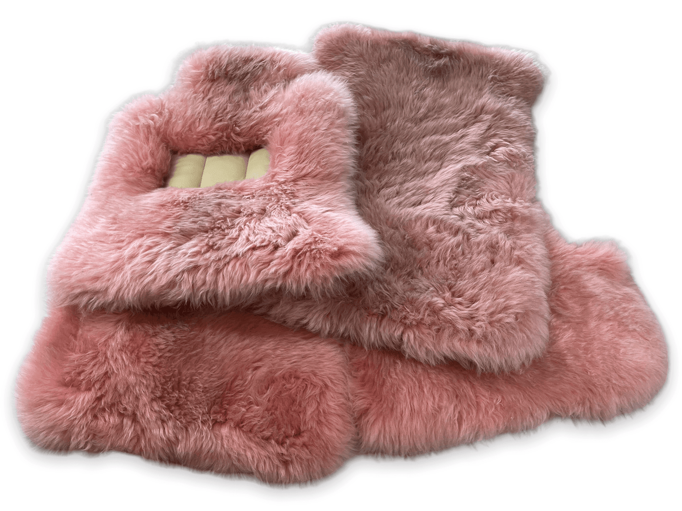 Pink Sheepskin Floor Mats For Rolls Royce Shadow 1965-1977 Er56 Design Brand - AutoWin