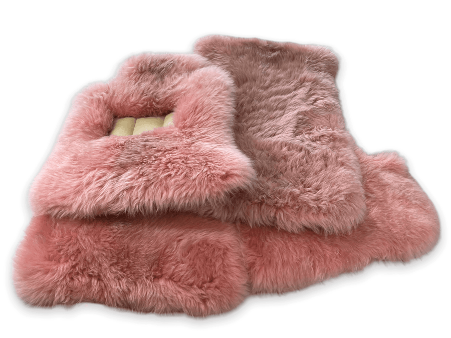 Pink Sheepskin Floor Mats For Rolls Royce Shadow 1965-1977 Er56 Design Brand - AutoWin