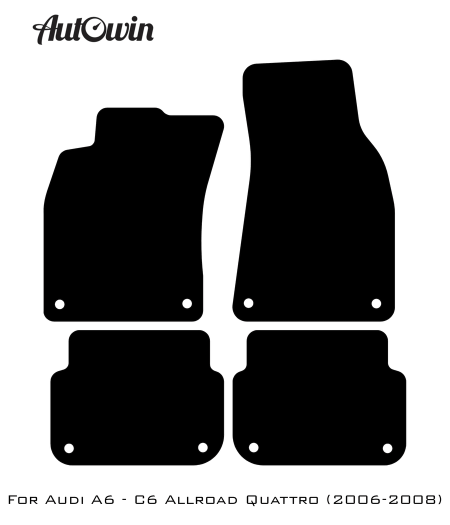 Red Floor Mats for Audi A6 - C6 Allroad Quattro (2006-2008) | ER56 Design - AutoWin