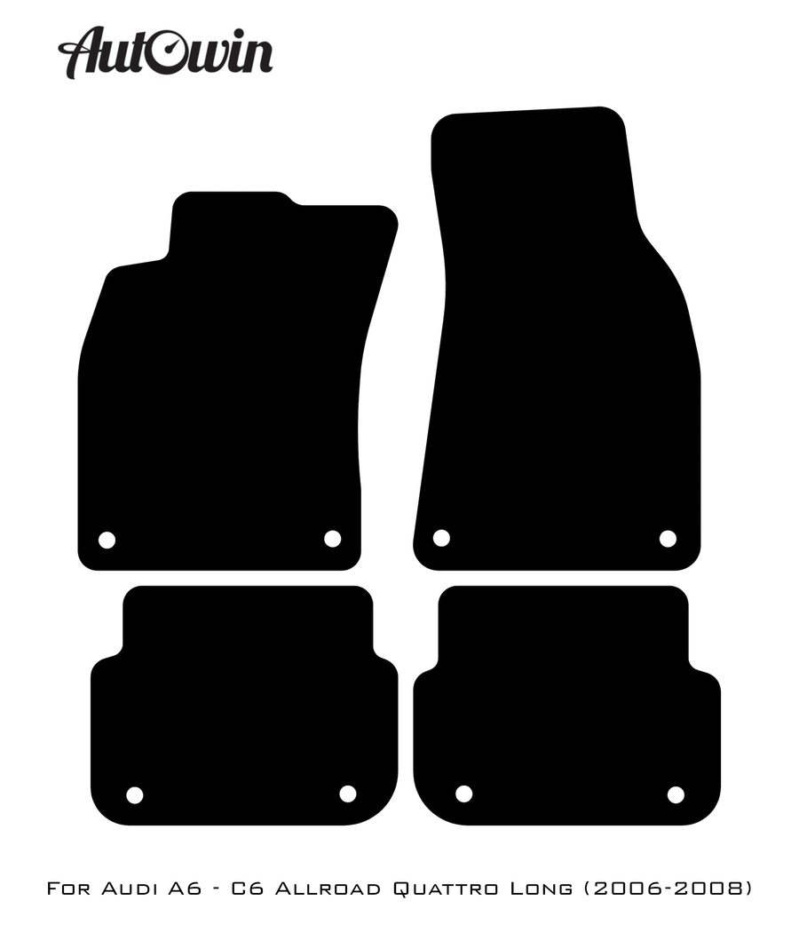 Red Floor Mats for Audi A6 - C6 Allroad Quattro Long (2006-2008) | ER56 Design - AutoWin