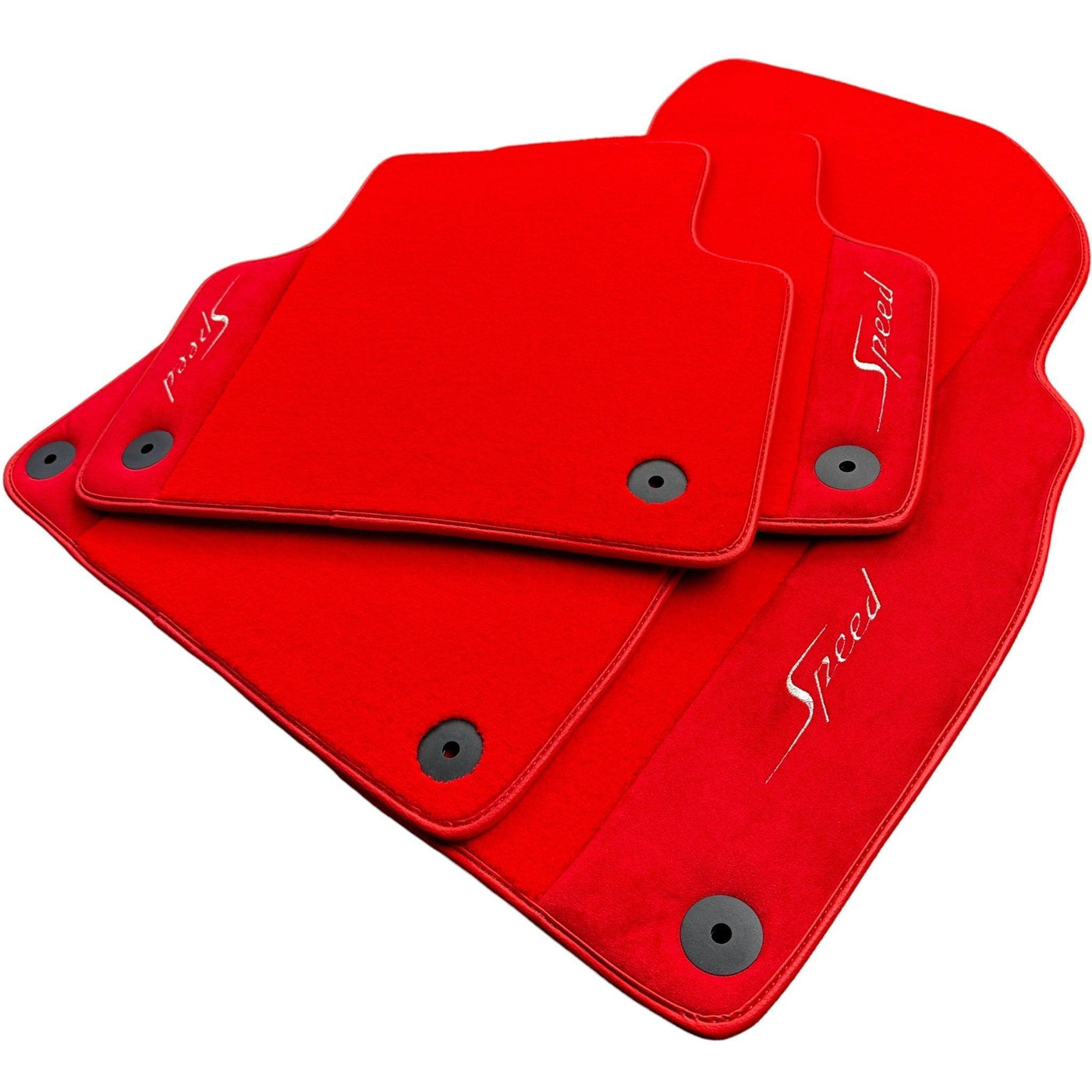 Red Floor Mats For Bentley Mulsanne (2010-2020) with Alcantara Leather - AutoWin