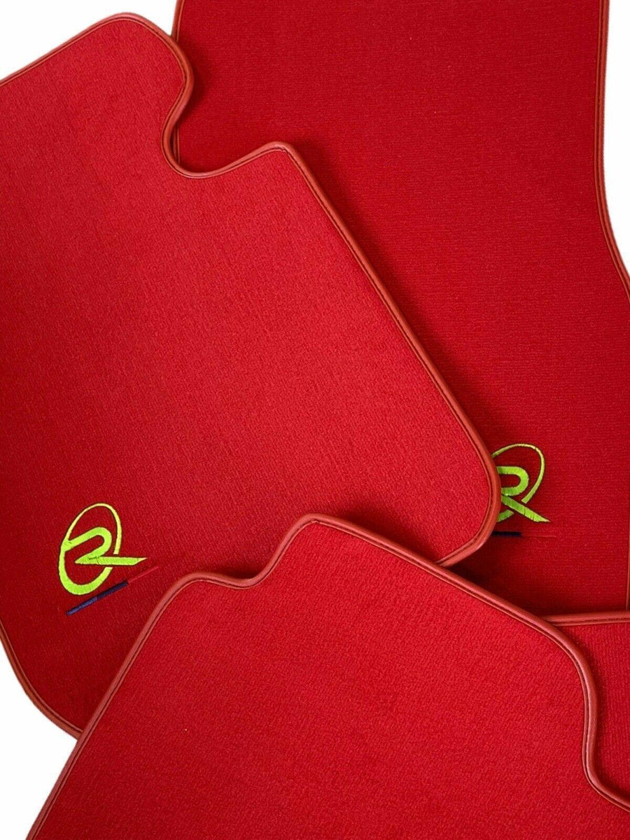 Red Floor Mats For BMW M5 E39 ROVBUT Brand Tailored Set Perfect Fit Green SNIP Collection - AutoWin