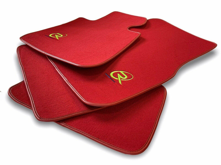 Red Floor Mats For BMW M5 E39 ROVBUT Brand Tailored Set Perfect Fit Green SNIP Collection - AutoWin