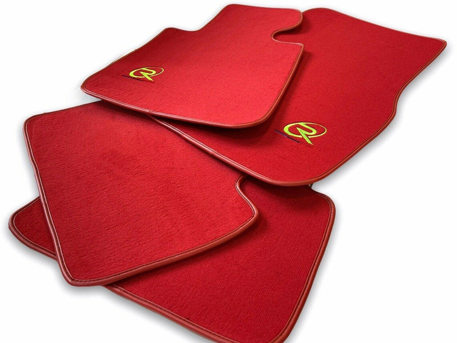 Red Floor Mats For BMW X5M E70 SUV ROVBUT Brand Tailored Set Perfect Fit Green SNIP Collection - AutoWin