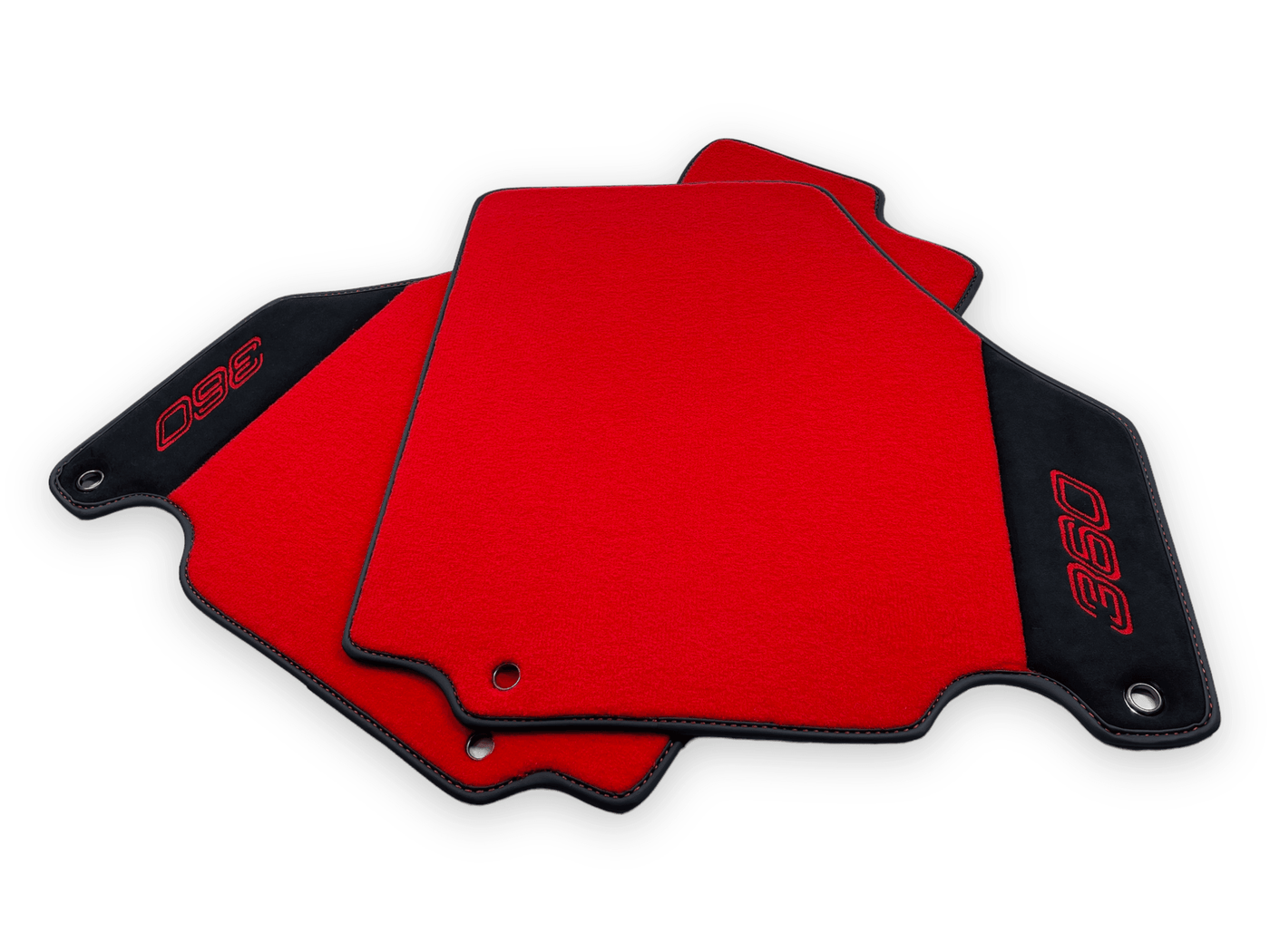 Red Floor Mats For Ferrari 360 Modena 1999-2005 With Alcantara Leather - AutoWin