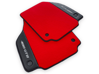 Red Floor Mats For Ferrari 488 GTB 2015-2022 Carpets With Carbon Fiber - AutoWin