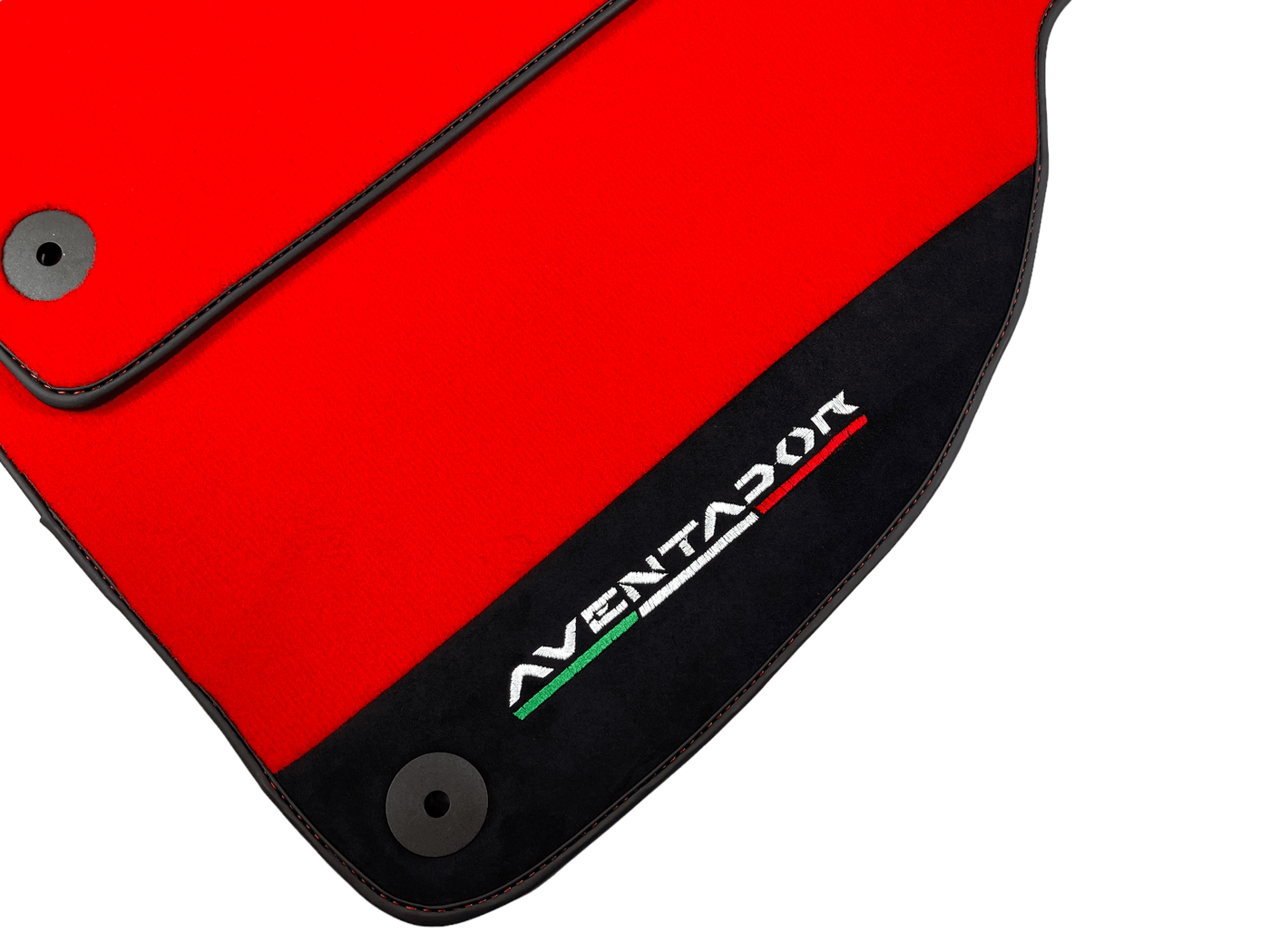 Red Floor Mats for Lamborghini Aventador With Alcantara Leather - AutoWin