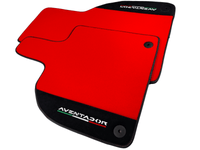 Red Floor Mats for Lamborghini Aventador With Alcantara Leather - AutoWin