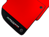 Red Floor Mats for Lamborghini Aventador With Alcantara Leather - AutoWin