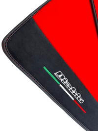 Red Floor Mats for Lamborghini Diablo 1990-2001 With Alcantara Leather - AutoWin