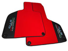 Red Floor Mats for Lamborghini Huracan STO With Black Leather Red Sewing - AutoWin
