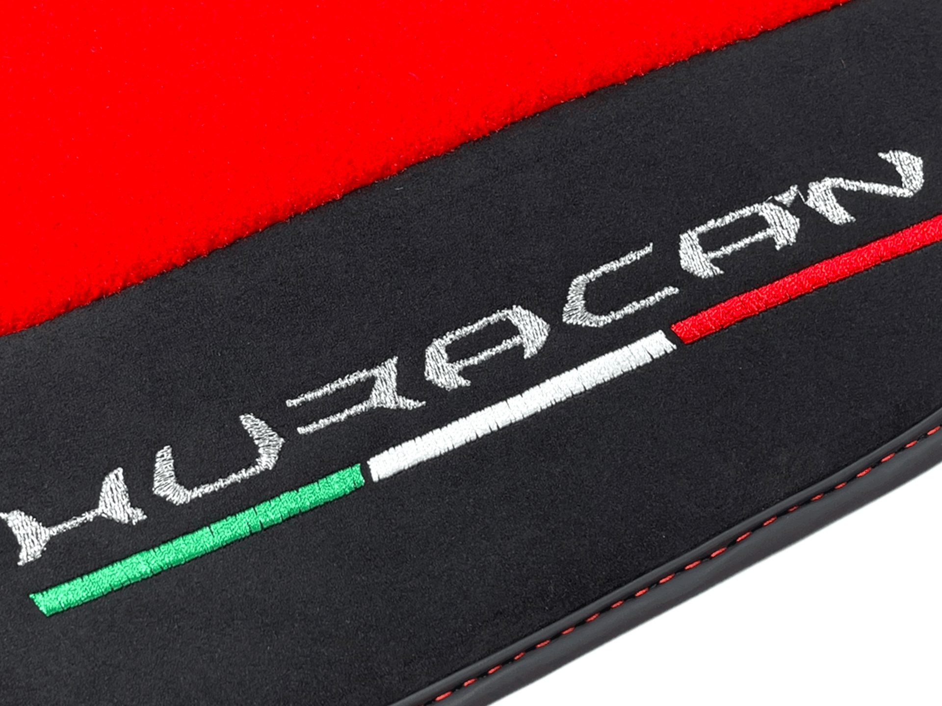 Red Floor Mats for Lamborghini Huracan With Alcantara Leather - AutoWin