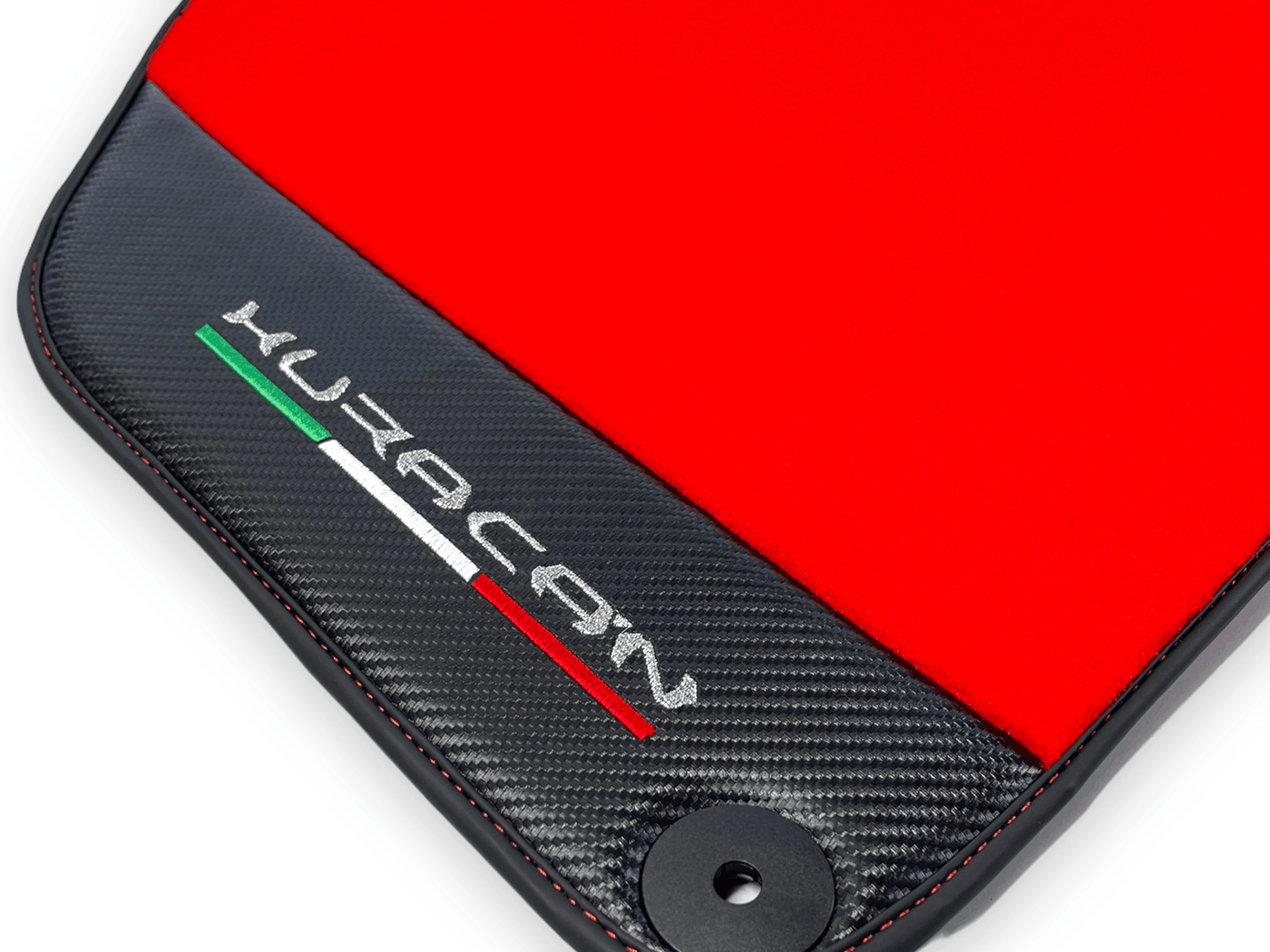 Red Floor Mats for Lamborghini Huracan With Carbon Fiber Leather - AutoWin