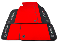 Red Floor Mats For Lamborghini Urus With Alcantara Leather - AutoWin