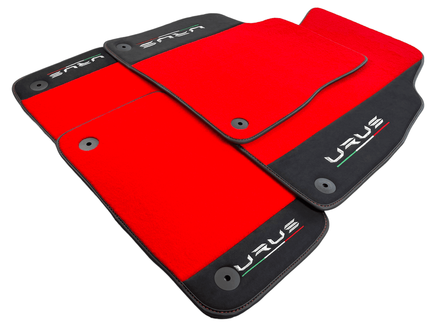 Red Floor Mats For Lamborghini Urus With Alcantara Leather - AutoWin