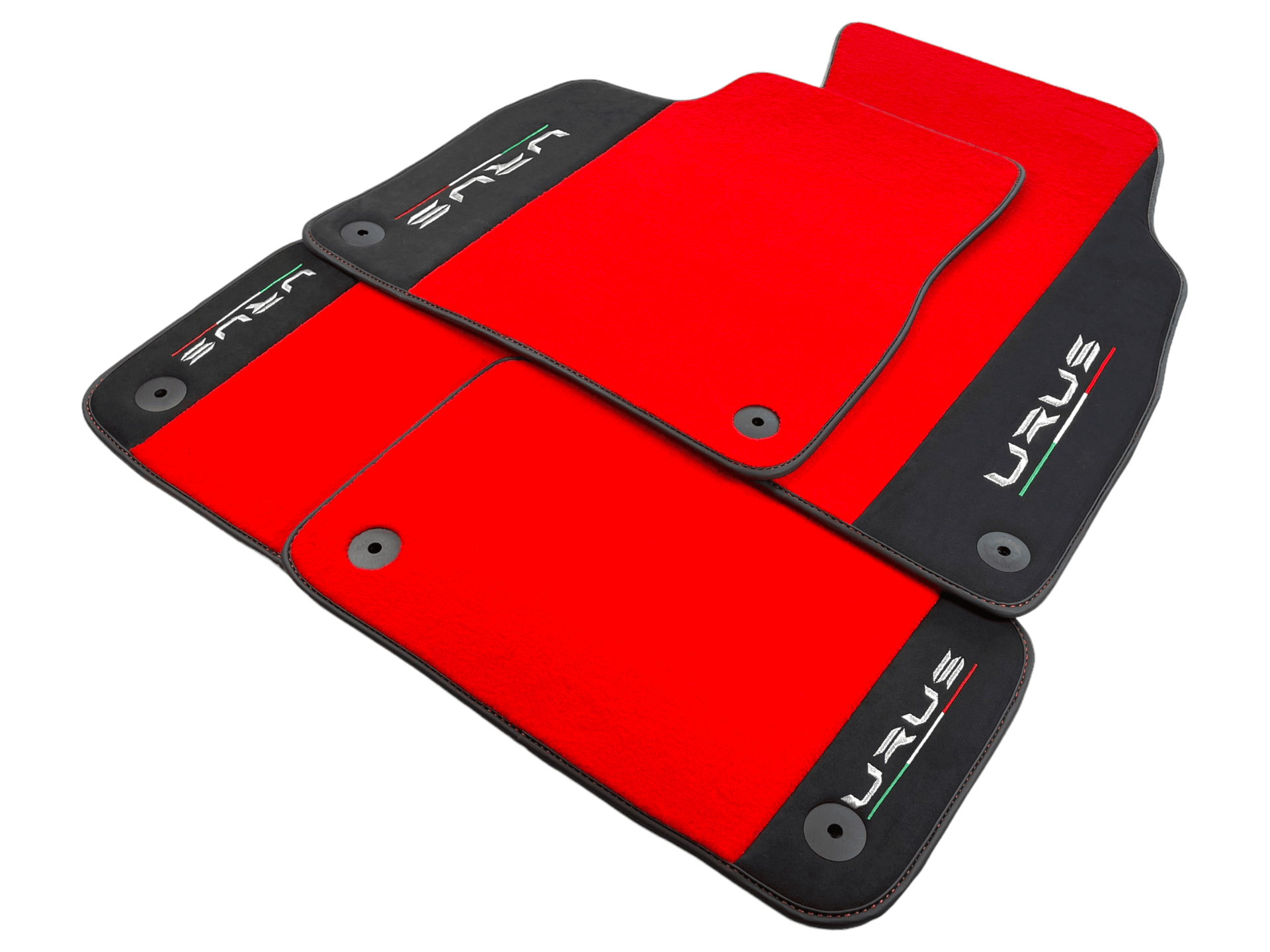 Red Floor Mats For Lamborghini Urus With Alcantara Leather - AutoWin