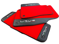 Red Floor Mats For Lamborghini Urus With Carbon Leather - AutoWin