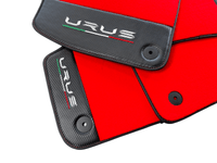 Red Floor Mats For Lamborghini Urus With Carbon Leather - AutoWin