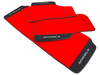 Red Floor Mats For Tesla Model S With Alcantara Leather - AutoWin