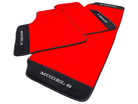 Red Floor Mats For Tesla Model S With Alcantara Leather - AutoWin