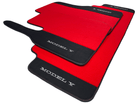 Red Floor Mats For Tesla Model Y With Alcantara Leather - AutoWin