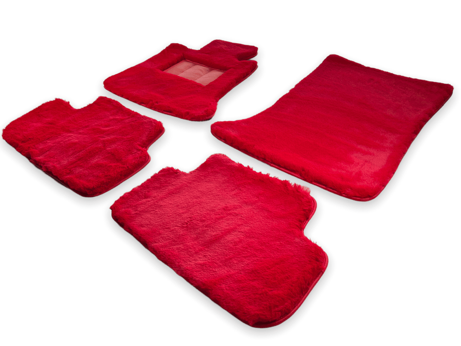 Red Sheepskin Floor Mats For Rolls Royce Wraith 2013–2023 Er56 Design - AutoWin