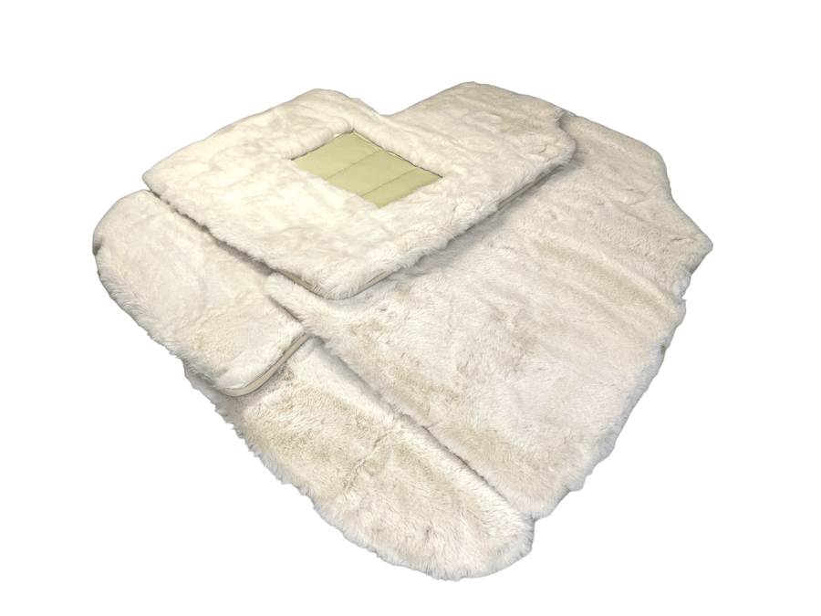 White Sheepskin Floor Mats For Bentley Continental GT (2003–2011) Er56 Design - AutoWin