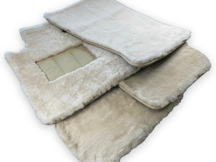 White Sheepskin Floor Mats For Bentley Mulsanne (2010-2020) Er56 Design Brand - AutoWin