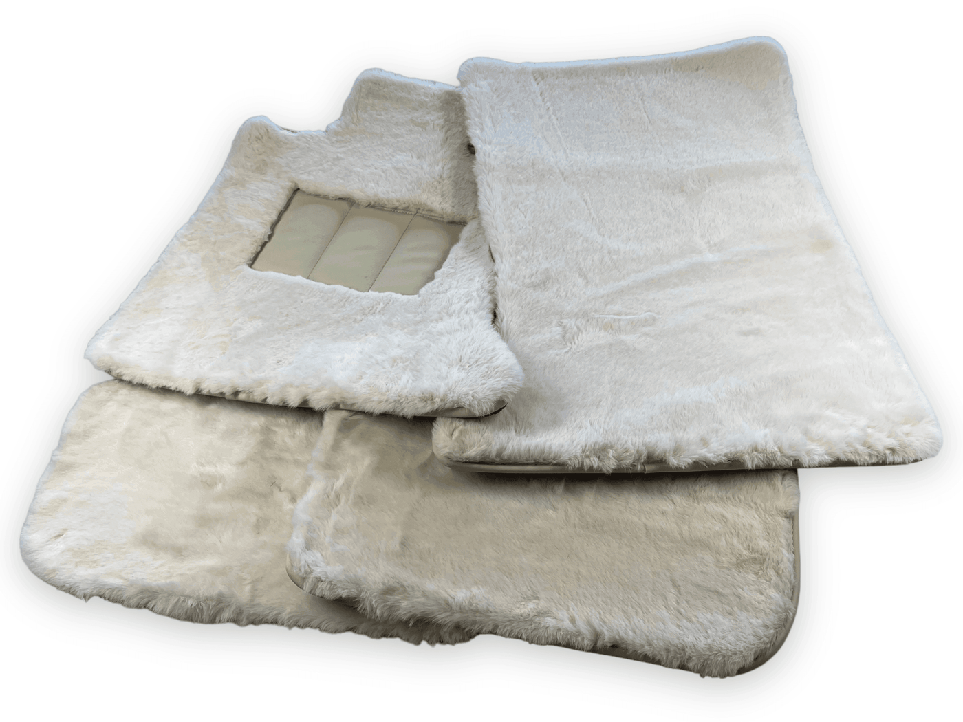 White Sheepskin Floor Mats For Rolls Royce Phantom Drophead Coupe - AutoWin