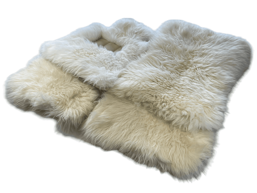 White Sheepskin Floor Mats For Rolls Royce Wraith 2013–2023 Er56 Design - AutoWin